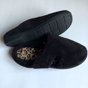 NEW DEARFOAMS Slipper Sandals Shoes Size XL Black Leopard Women’s